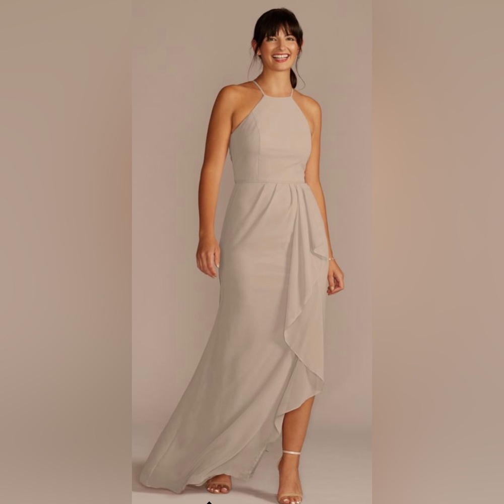 High Neck Chiffon Formal Dress